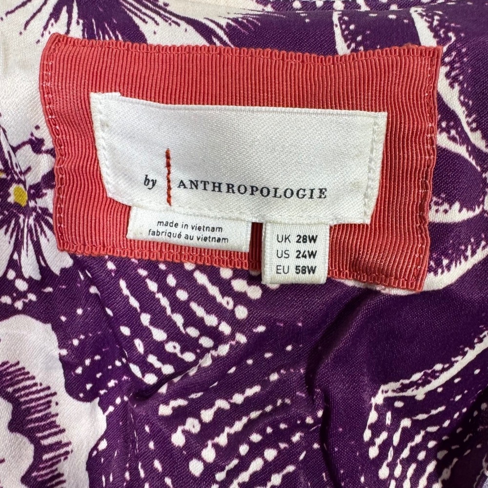 Anthropologie Dress 24 Plus Flutter Maxi Patchwork Spring Wedding Guest Colorful - Picture 8 of 10